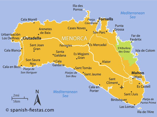 Things to do in Menorca - Island Map