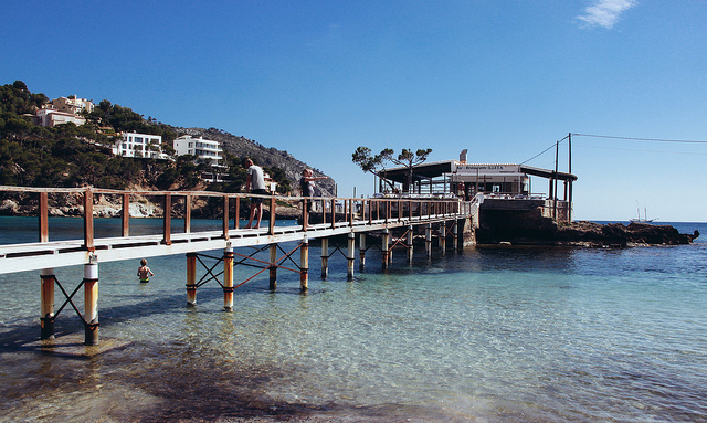 Wooden bridge from the beach
