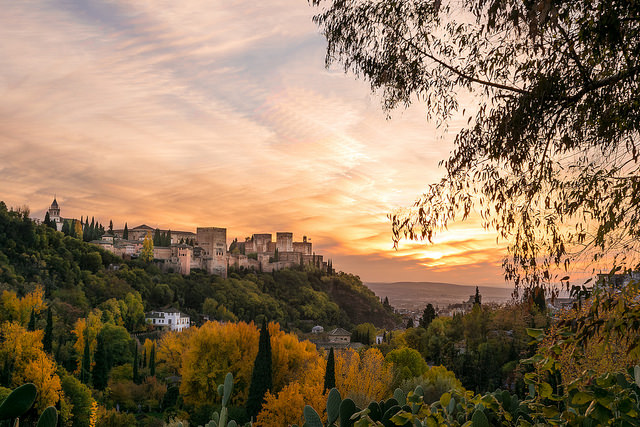 Stunning View of the Alhambra in Autumn